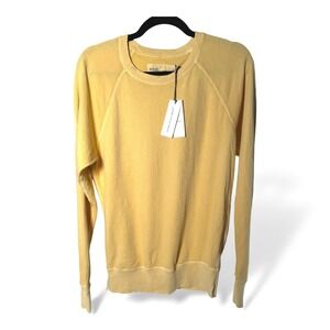 Unsubscribed Yellow Crewneck Sweatshirt Pullover Top S NWT